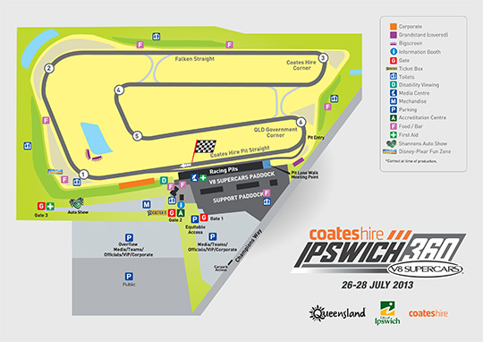 Queensland Raceway Map 2013