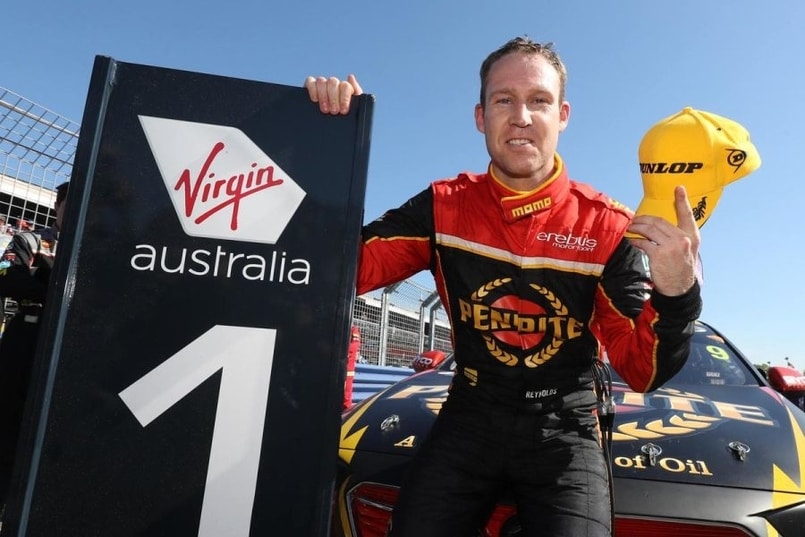 David Reynolds celebrates his second win of the 2018 Supercars season at the 2018 Darwin Triple Crown